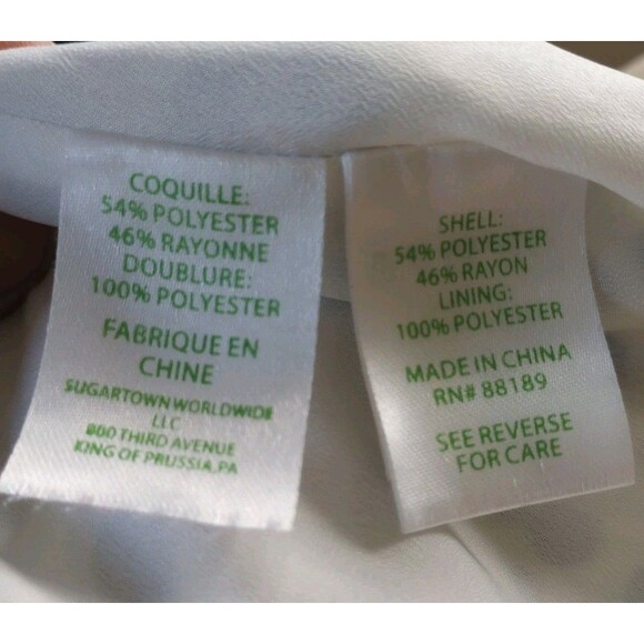 Lilly Pulitzer Lou Lou Off Shoulder Top Blouse Small White Blue Polka Dot Coast - Picture 9 of 9